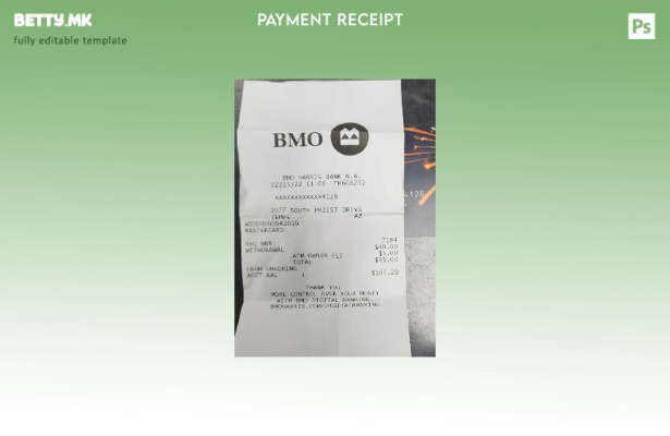 Модерен стил на шаблон за сметки од банка на Канада Bmo